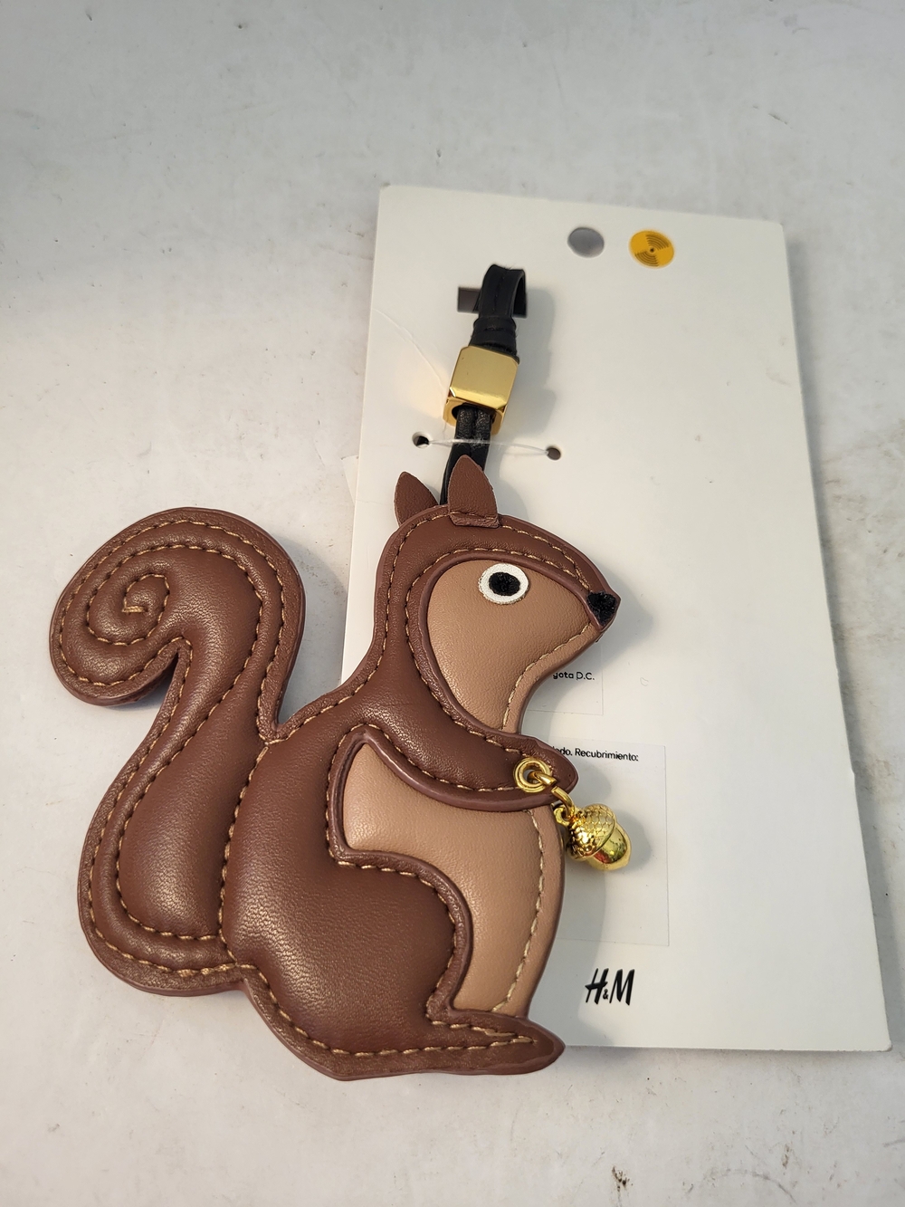 H&M NWT Brown Squirrel Keychain Bag Charm 4"